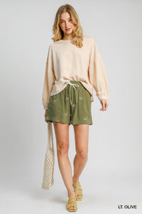 Linen Blend Bow Shorts in 2 Colors!