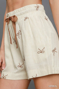 Linen Blend Bow Shorts in 2 Colors!