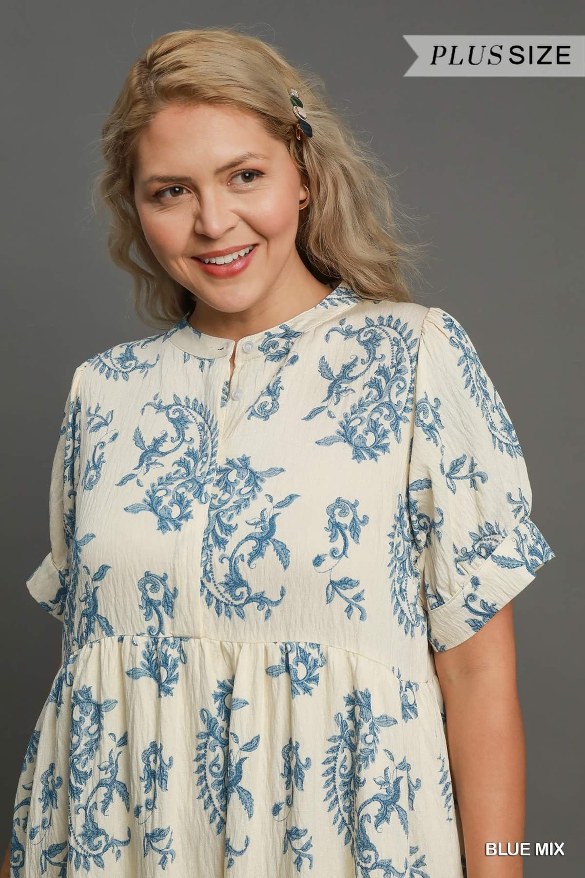 Curvy Blue Mix Maxi Dress