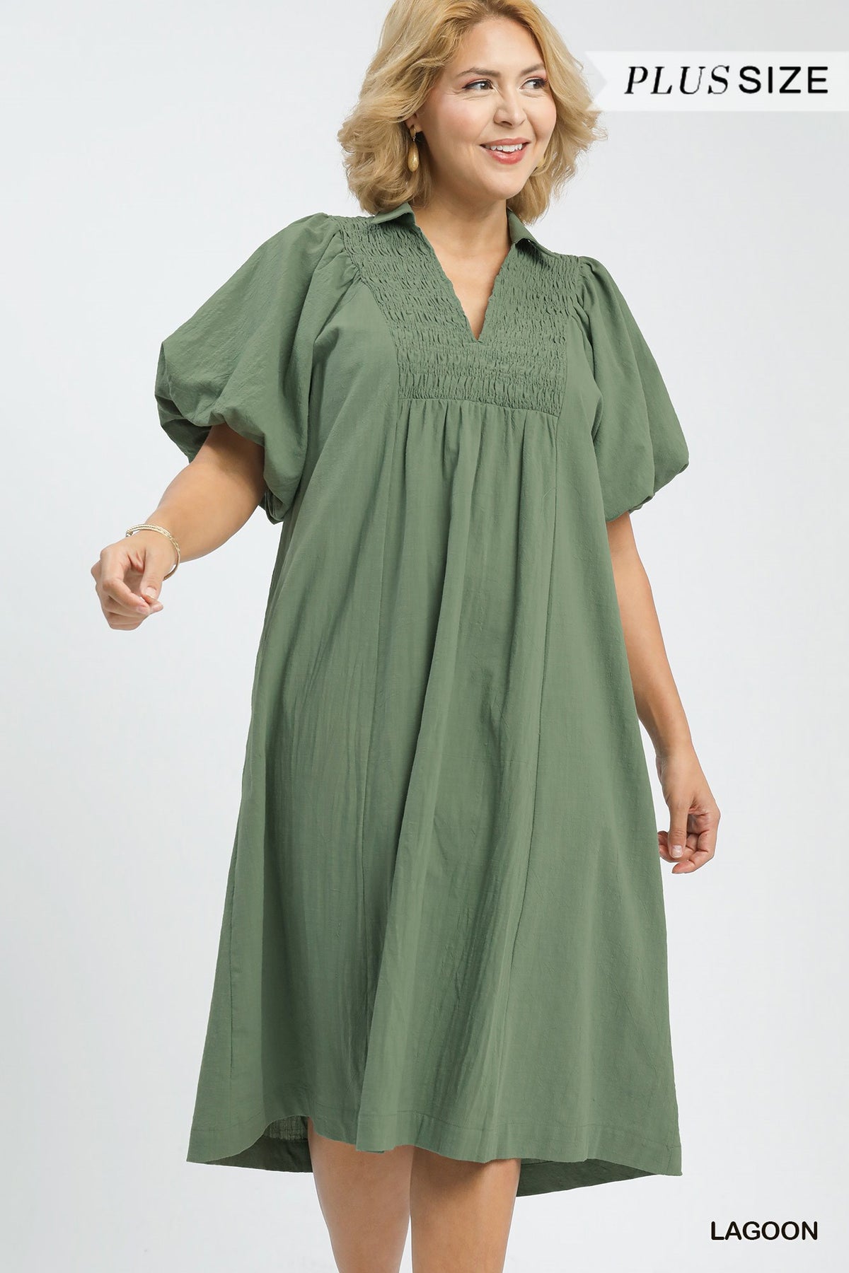 Smocked Front Yoke Midi Dress in 2 Colors!