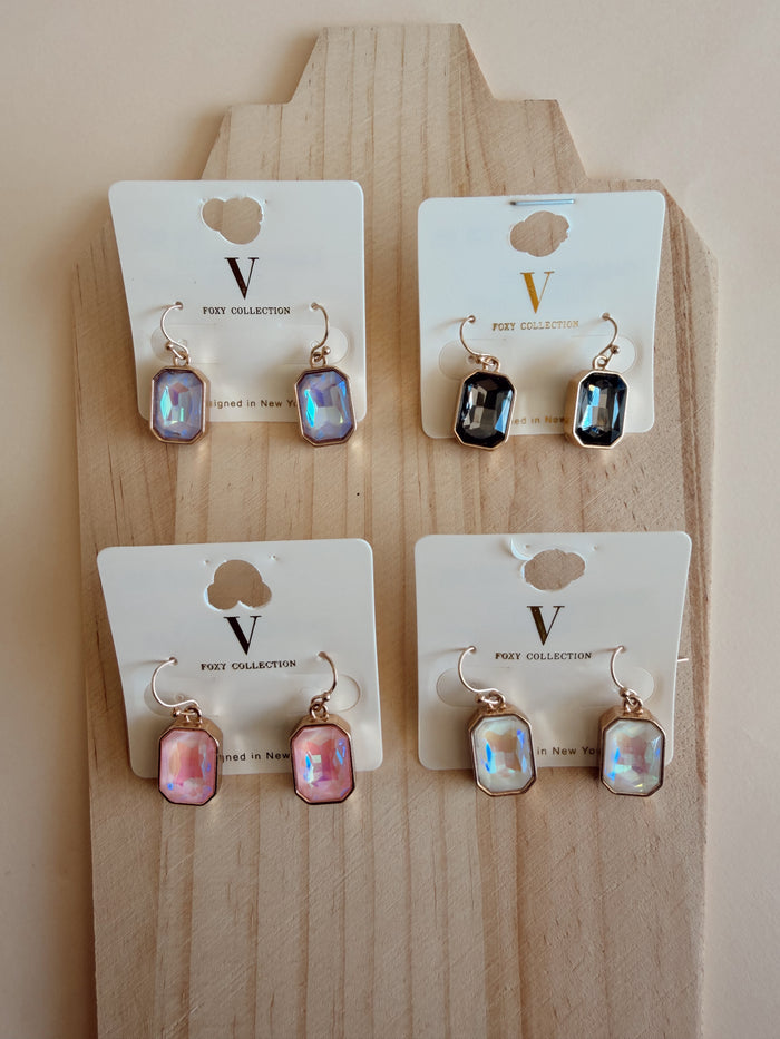 Octagon Stone Earrings - 4 Colors!