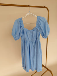 Smocked Front Dress in Peri Blue