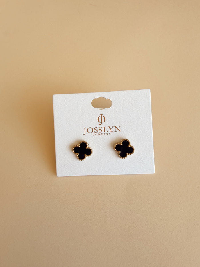 Clover Studs in Black