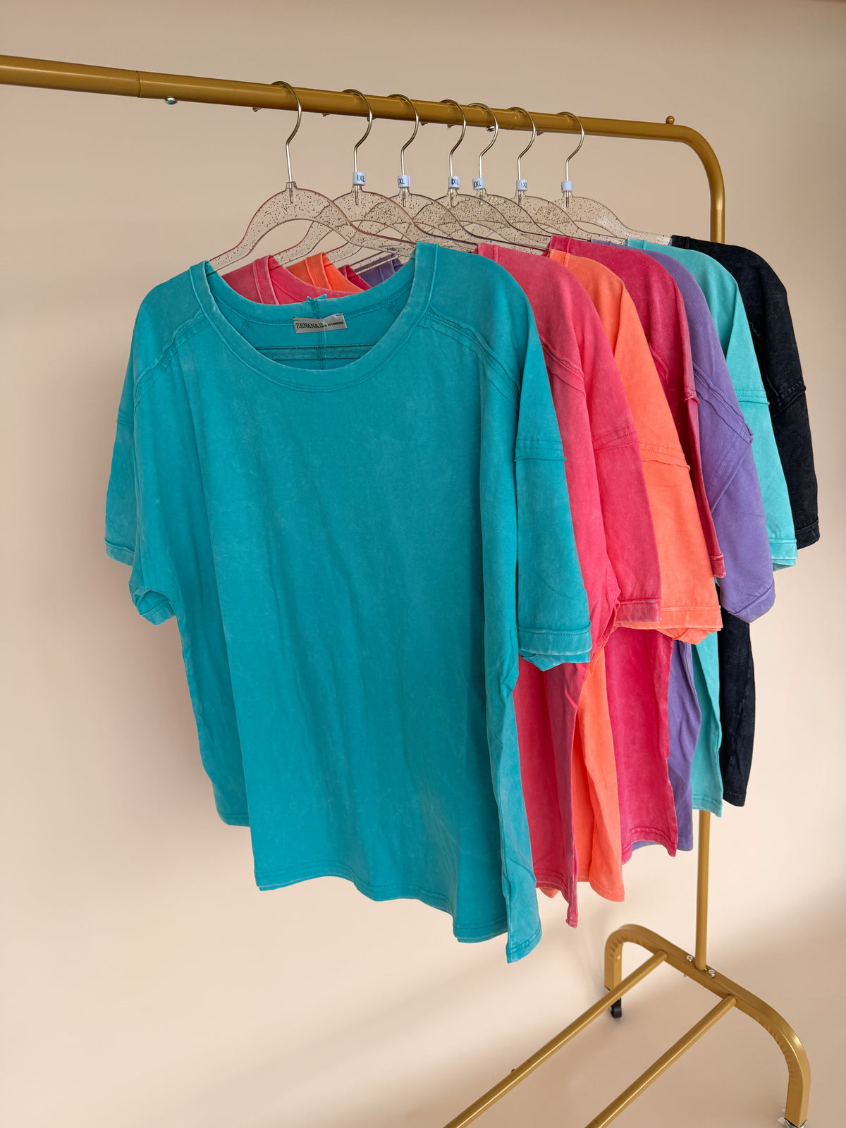 Curvy - Halo Washed Tee - 7 Colors!