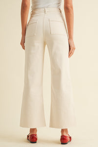Front Two Pocket Stretch Jeans in Oatmeal