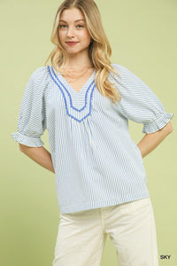 Stripe V Neck Top in 2 Colors!