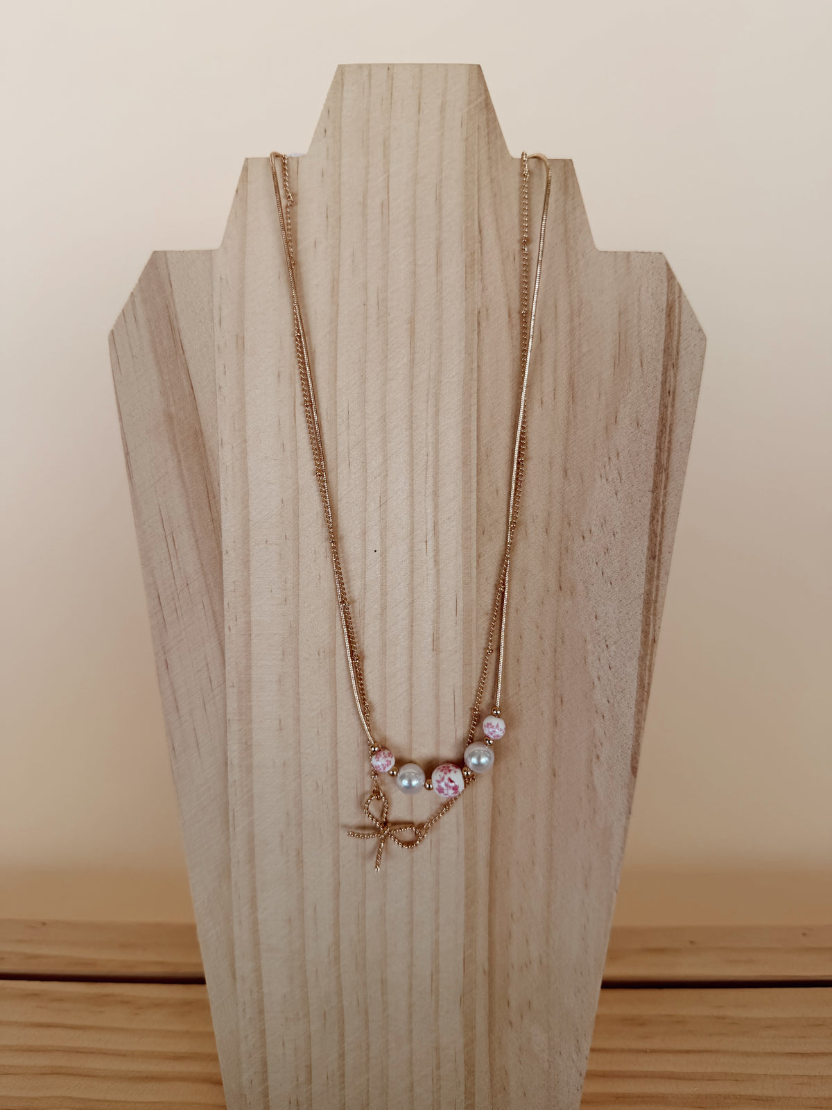 Ceramic Porcelain Pink Necklace