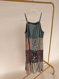 Boho Patchwork Dress in Latte