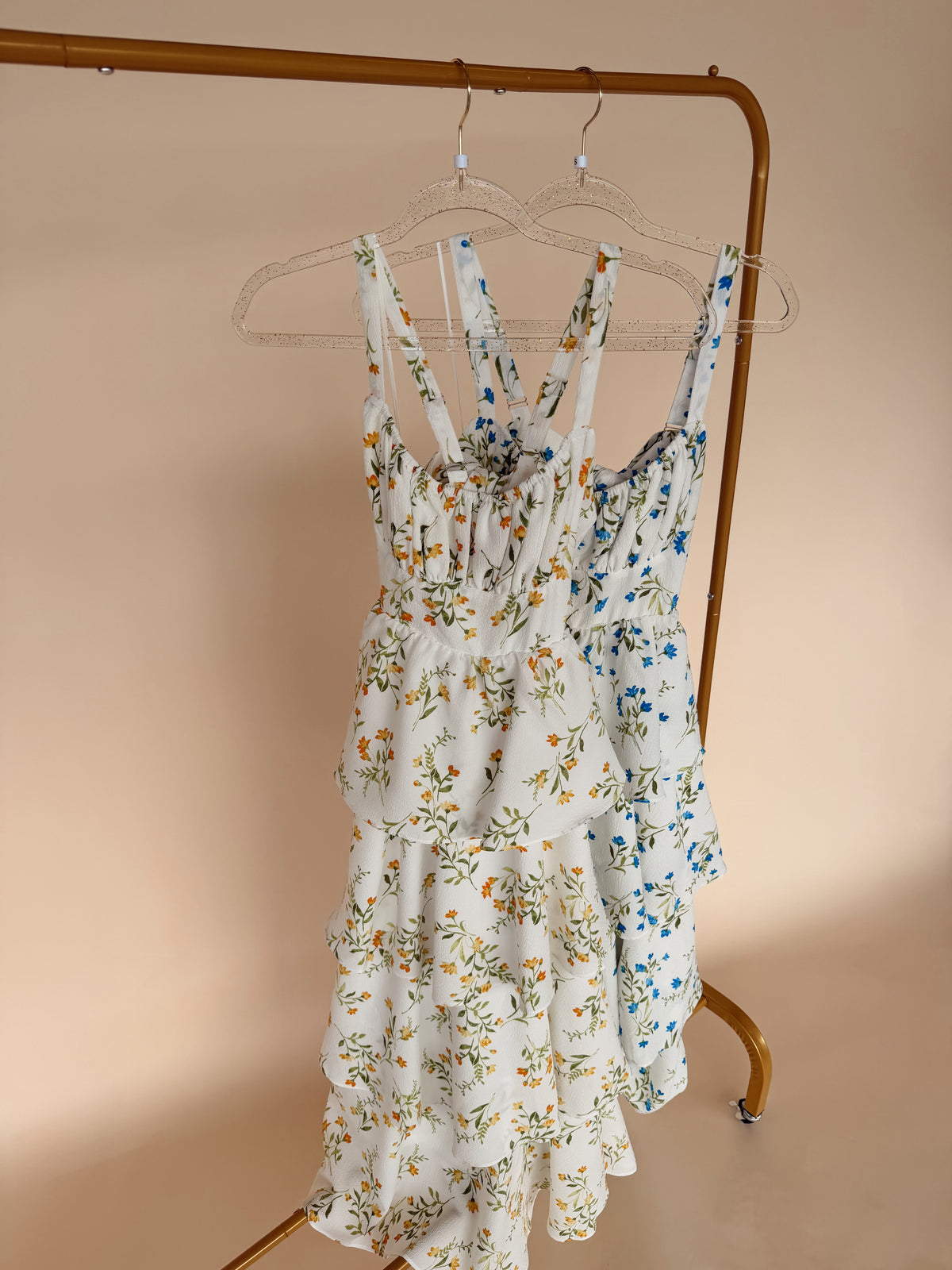 Floral Ruffle Back Tie Dress - 2 Colors