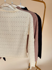 Jacquard Mock Neck Top - 3 Colors!