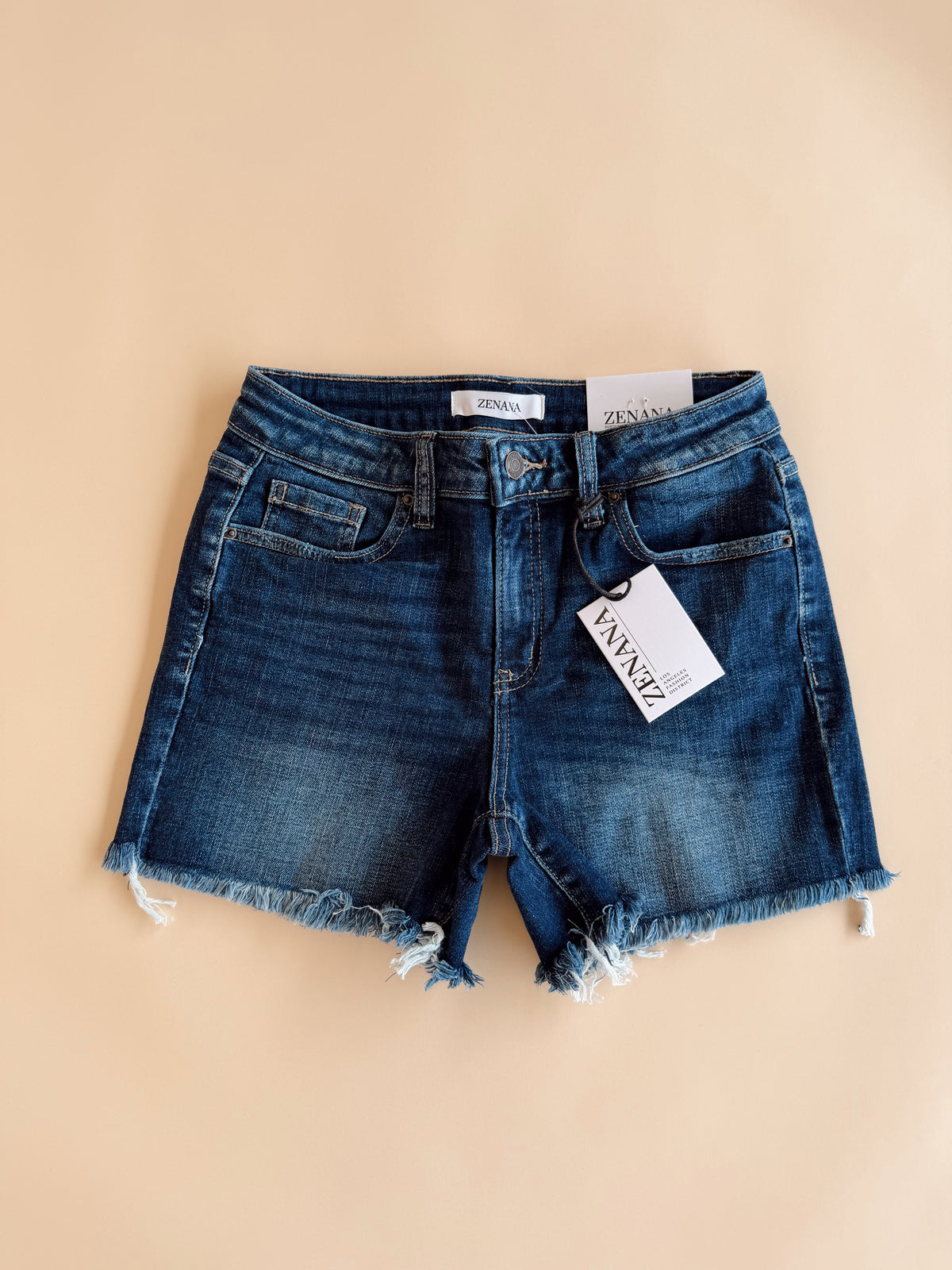 Fray Hem Shorts Dark