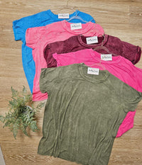 Ribbed SS Boat Neck Top- 5 Colors!