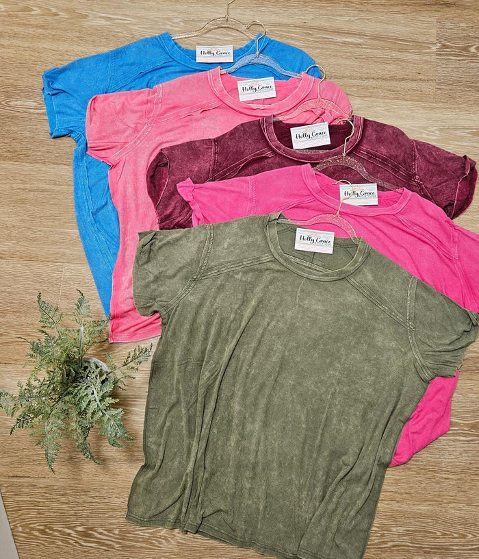 Ribbed SS Boat Neck Top- 5 Colors!