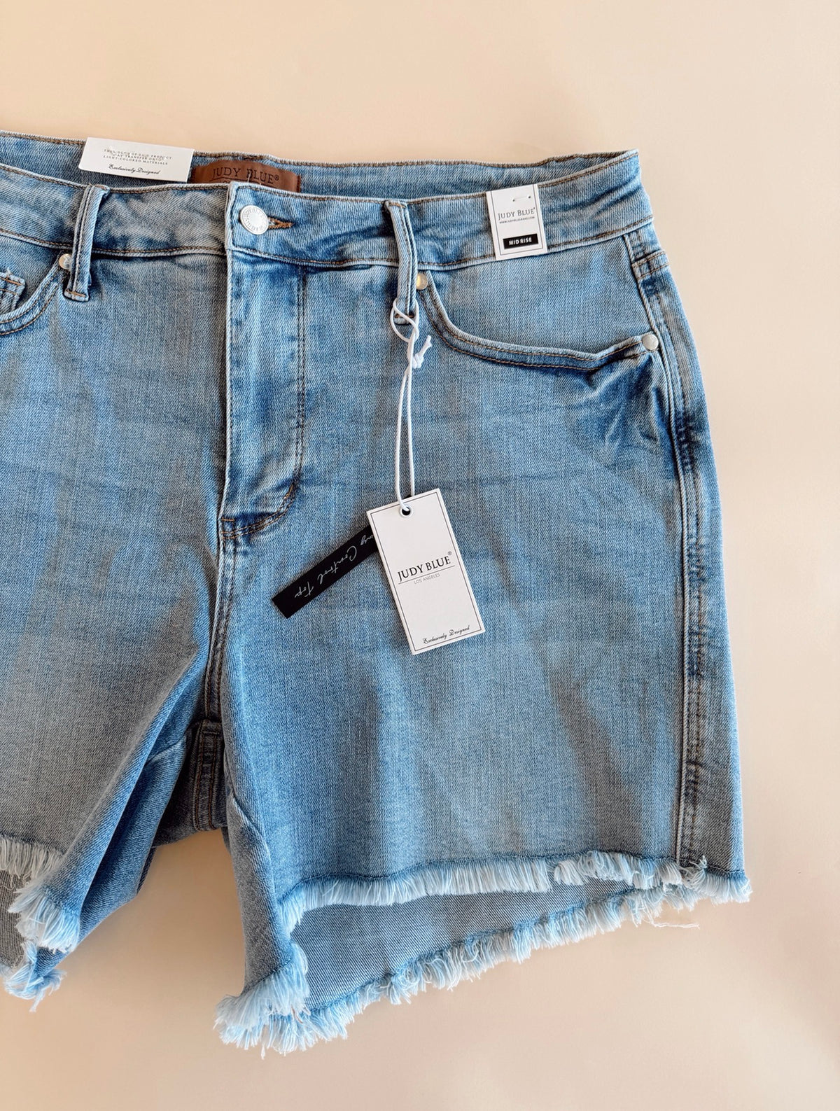 Curvy Tummy Control Light Destroy& Fray Hem Shorts LT