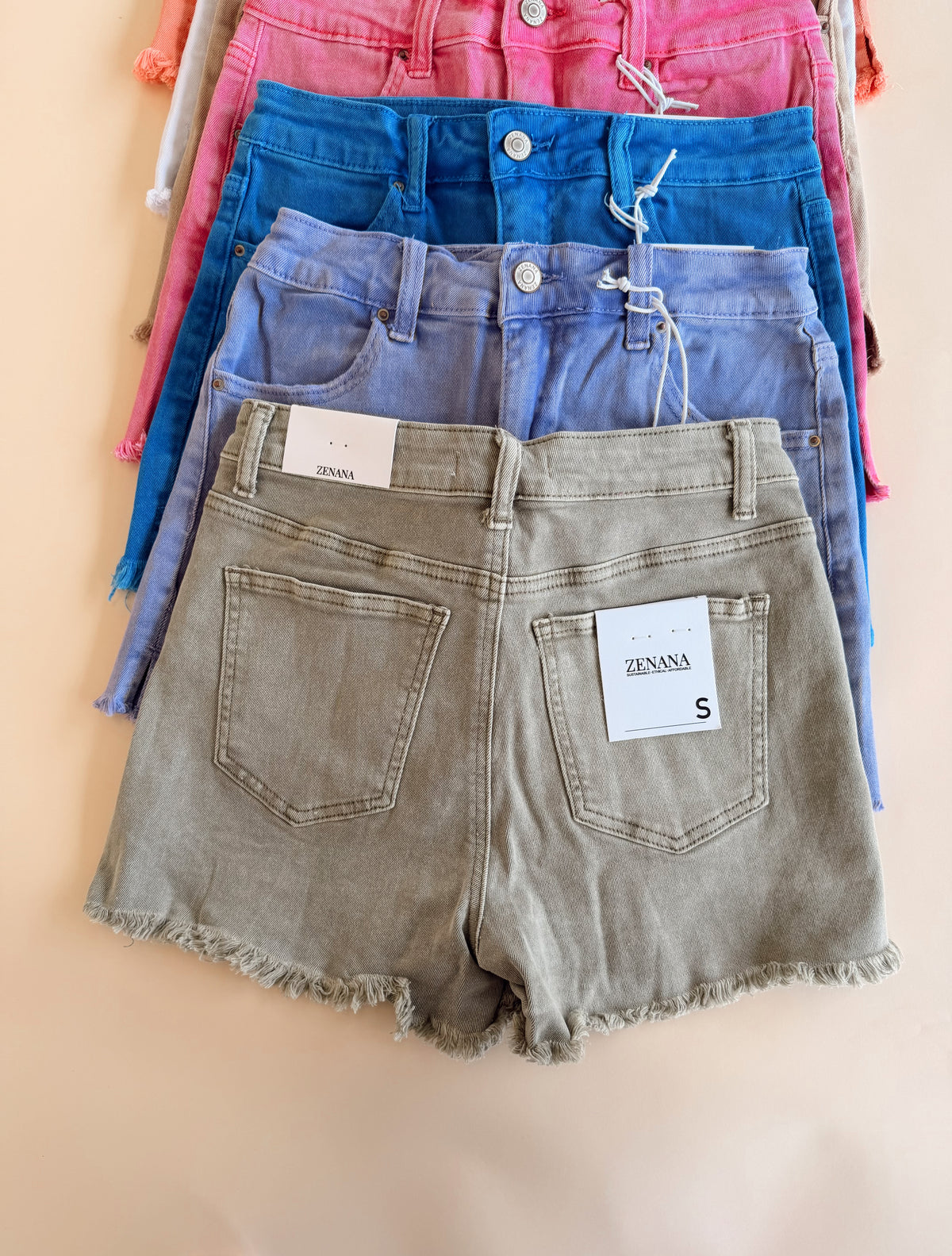 Fray Hem Stretch Denim Shorts - 7 Colors!
