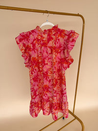 Flutter Dress Magenta Mix