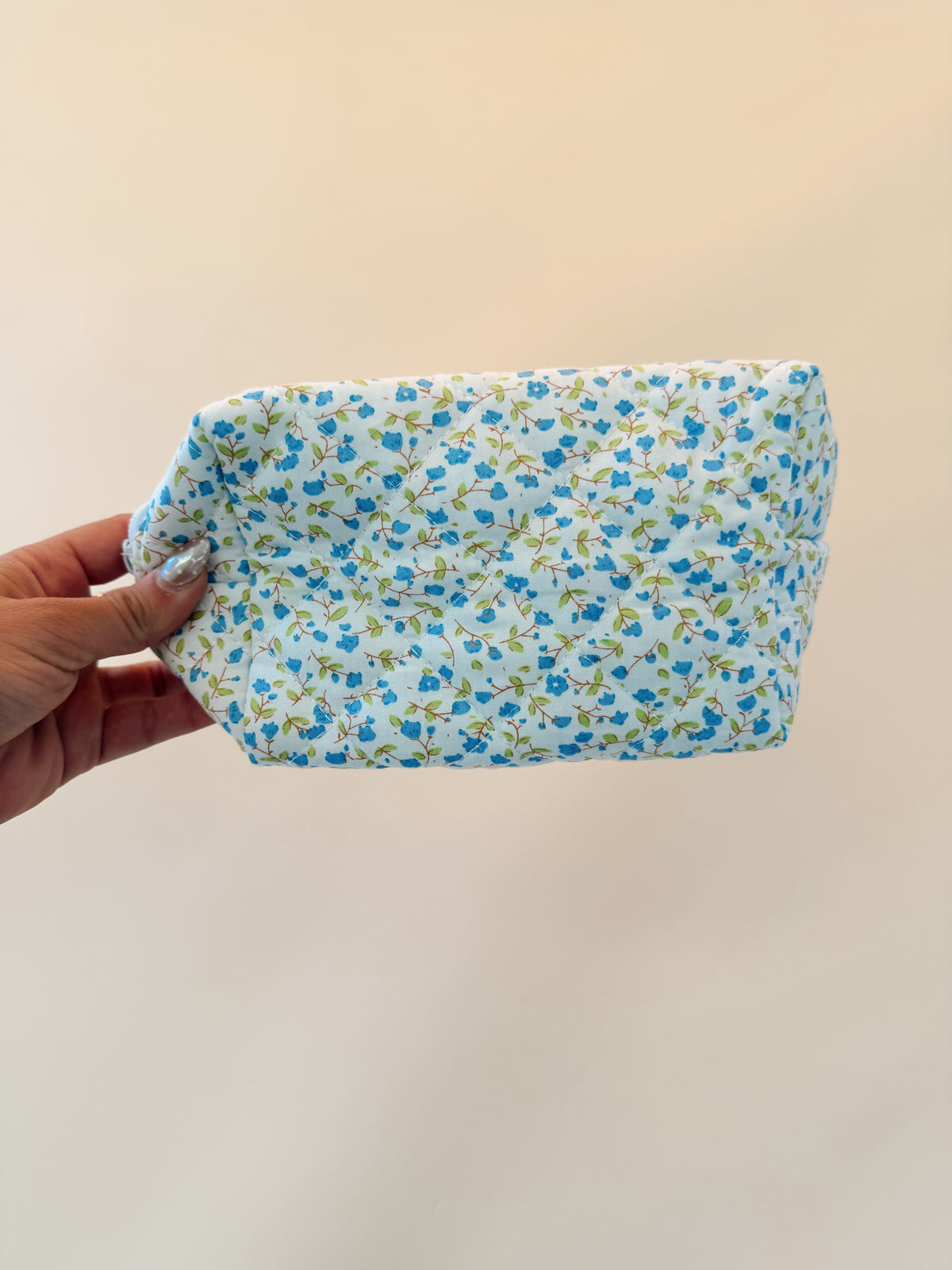 Ditsy Quilted Floral Cosmetic Pouch