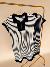 Zip Up Stripe Dress in SS - 2 Colors!