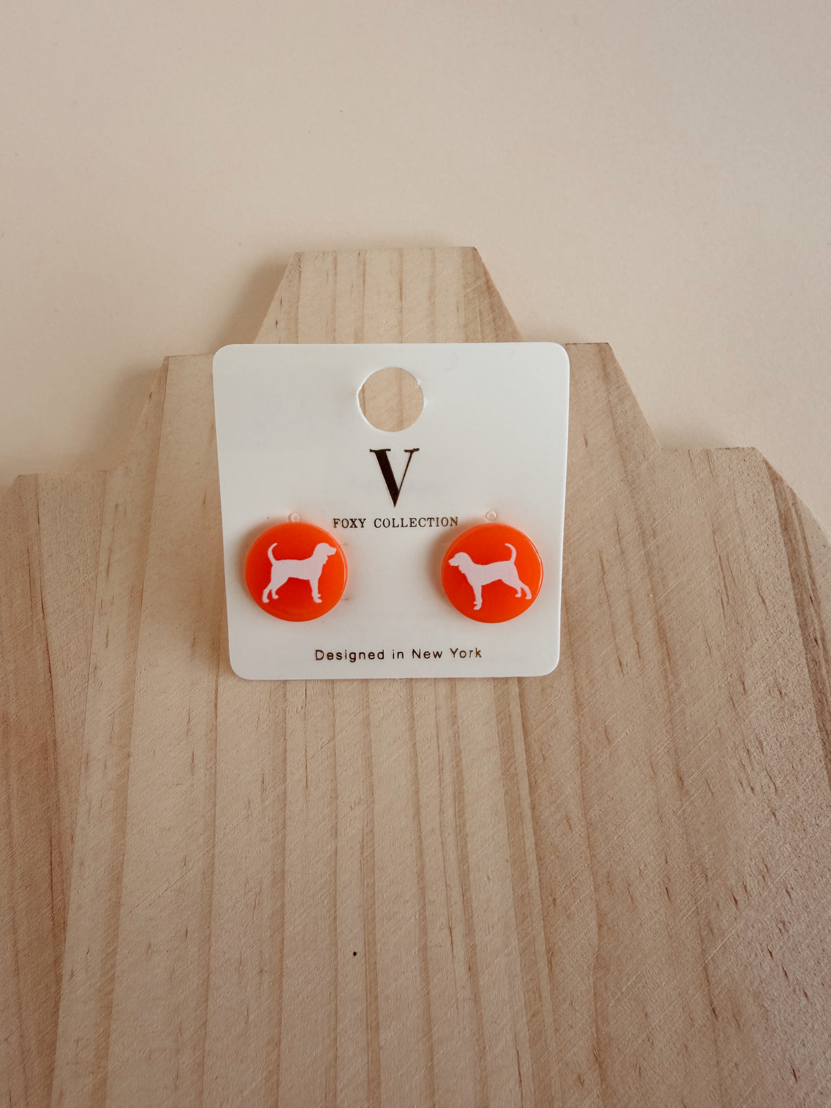 Hound Dog Round Stud Earrings