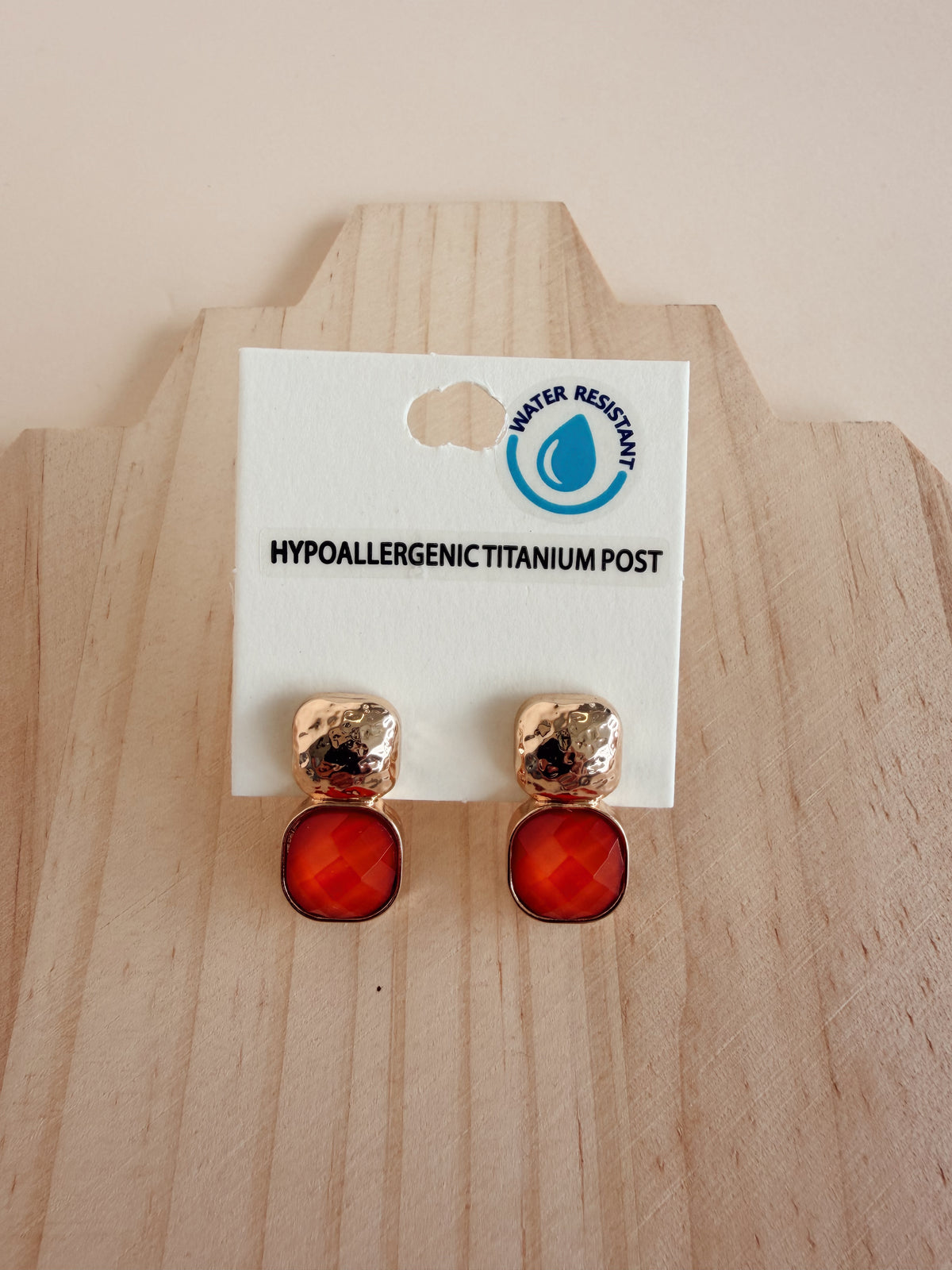 Orange/ Gold Epoxy Earrings