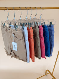 Fray Hem Stretch Denim Shorts - 7 Colors!