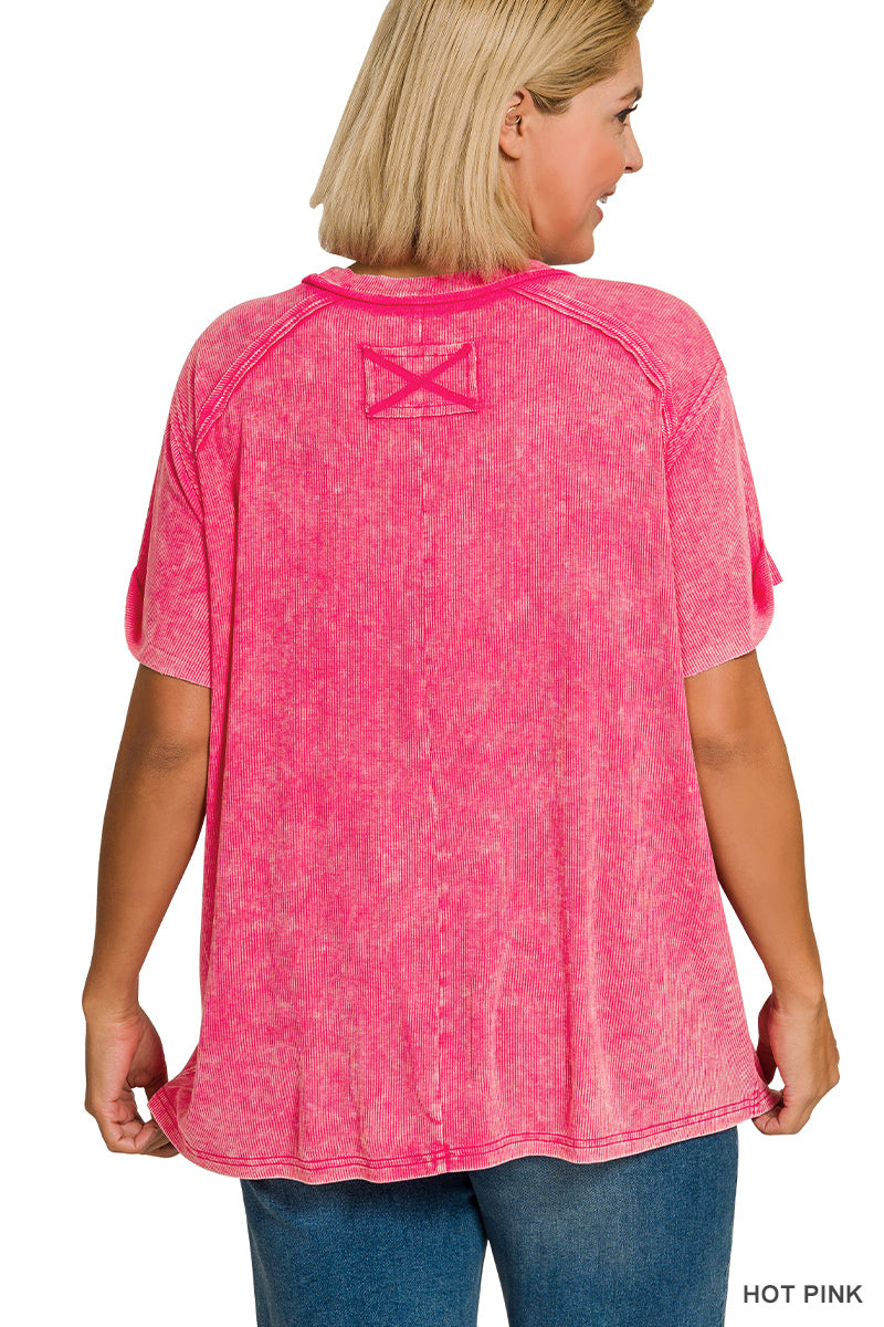 Ribbed SS Boat Neck Top- 5 Colors!