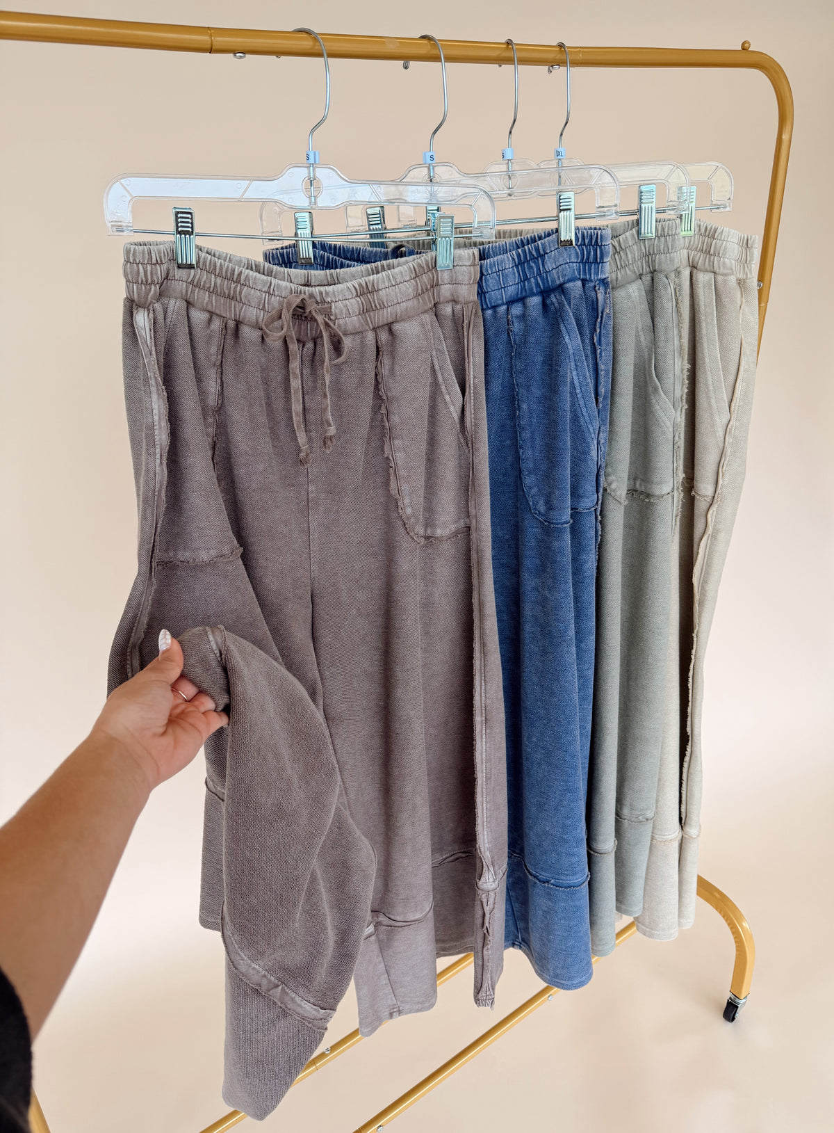 Mineral Washed Wide Leg Pant - 4 Colors!