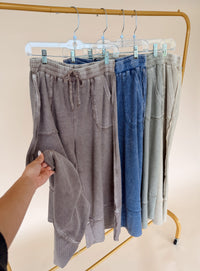 Mineral Washed Wide Leg Pant - 4 Colors!