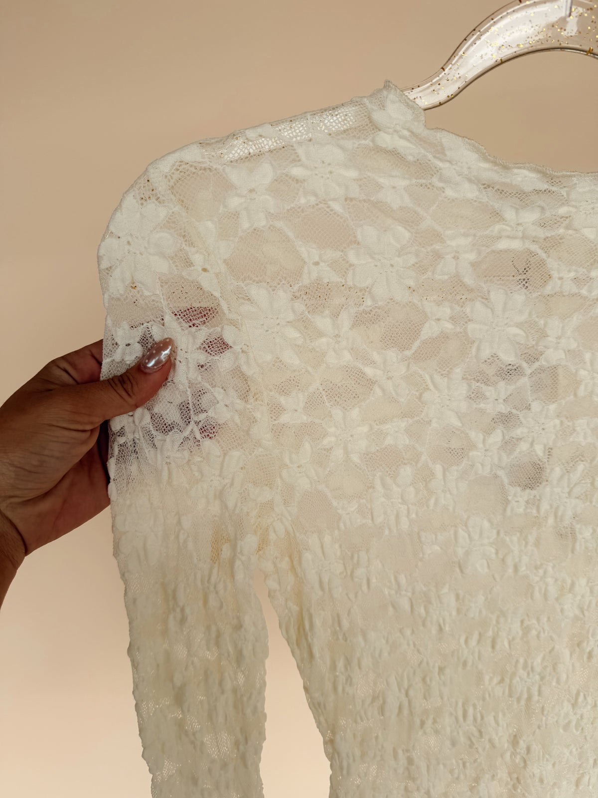 Popcorn Lace Shirt in Cream