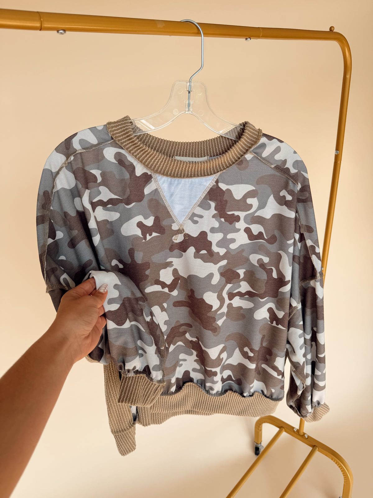 Triangle Detail Camo Shirt
