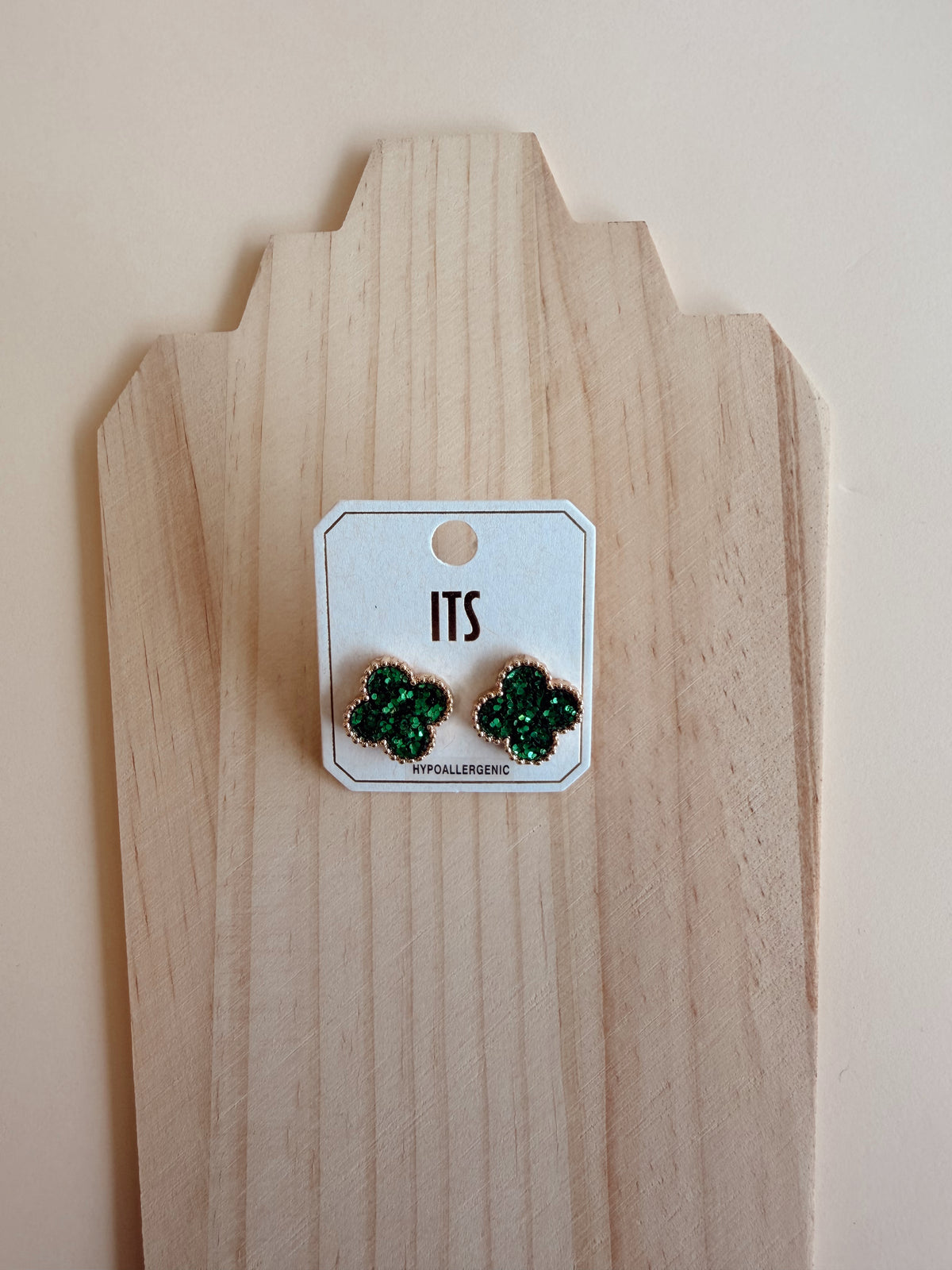 Clover Studs in Green