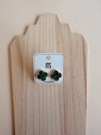 Clover Studs in Green
