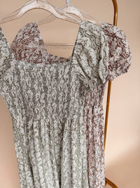Wavy Floral Pattern Dress - 2 Colors!