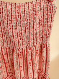 Stripe Floral Dress Red Multi