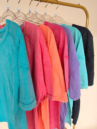 Curvy - Halo Washed Tee - 7 Colors!