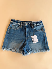 Distressed Fray Hem Shorts Md Wash