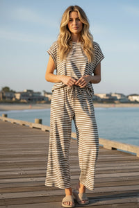 Striped Rib Top & Pants Set- 3 Colors!