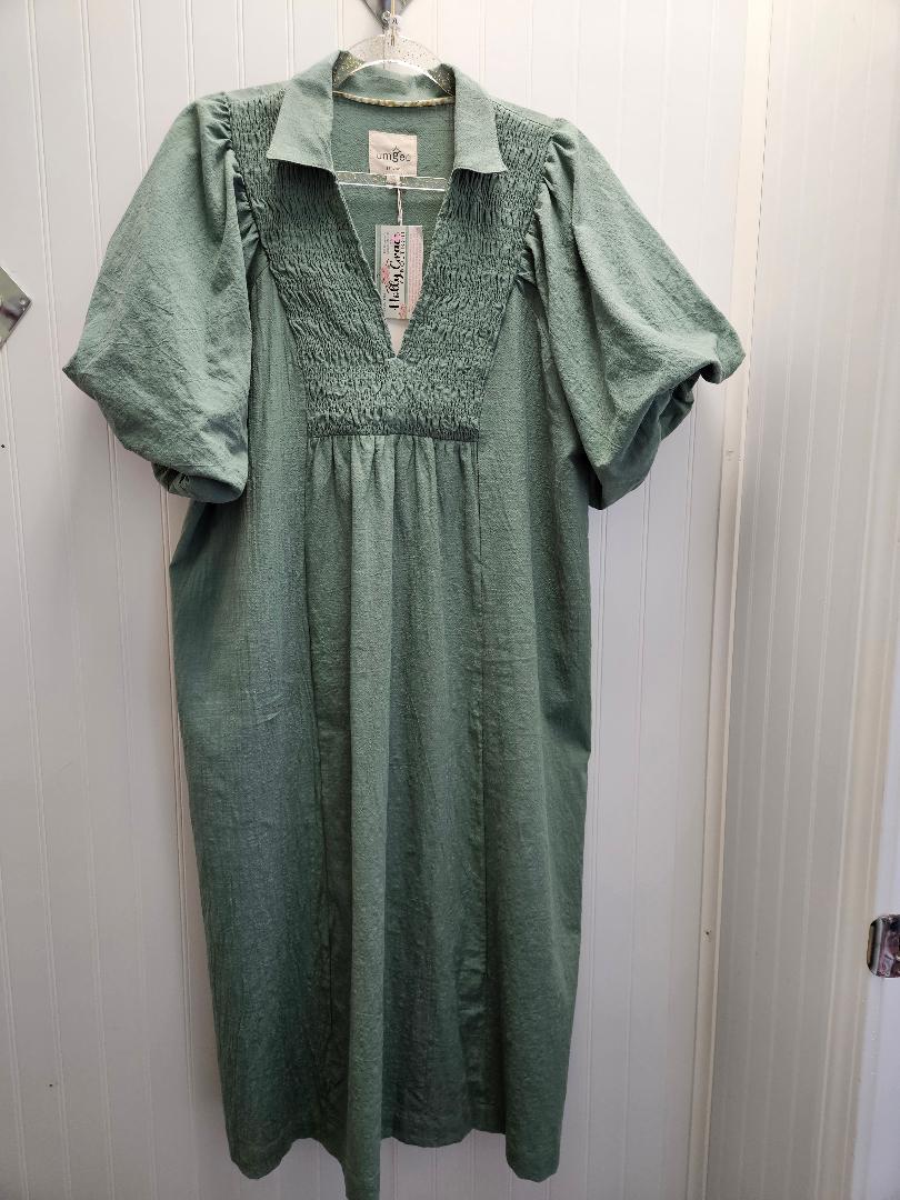Smocked Front Yoke Midi Dress in 2 Colors!