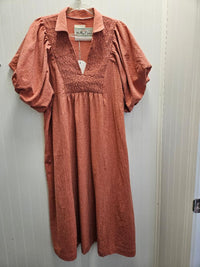 Smocked Front Yoke Midi Dress in 2 Colors!