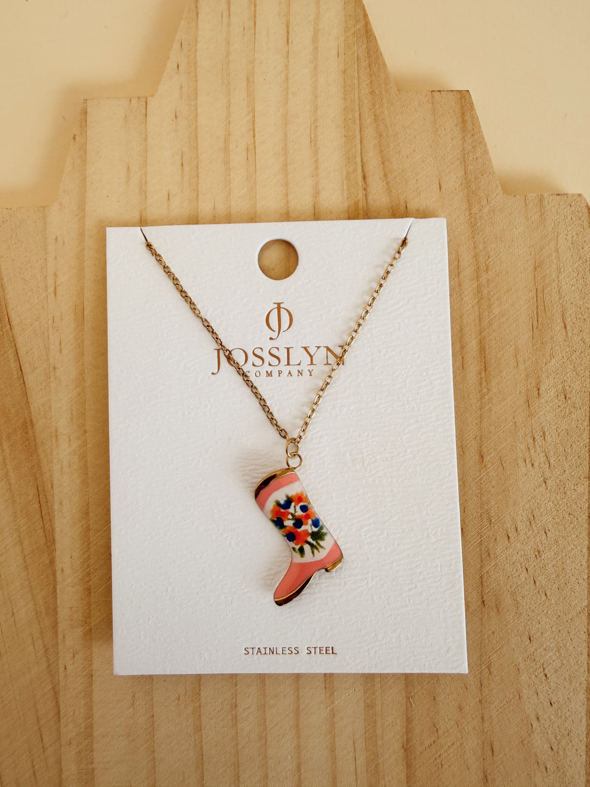 Floral Boot Necklace