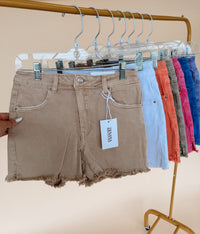 Fray Hem Stretch Denim Shorts - 7 Colors!