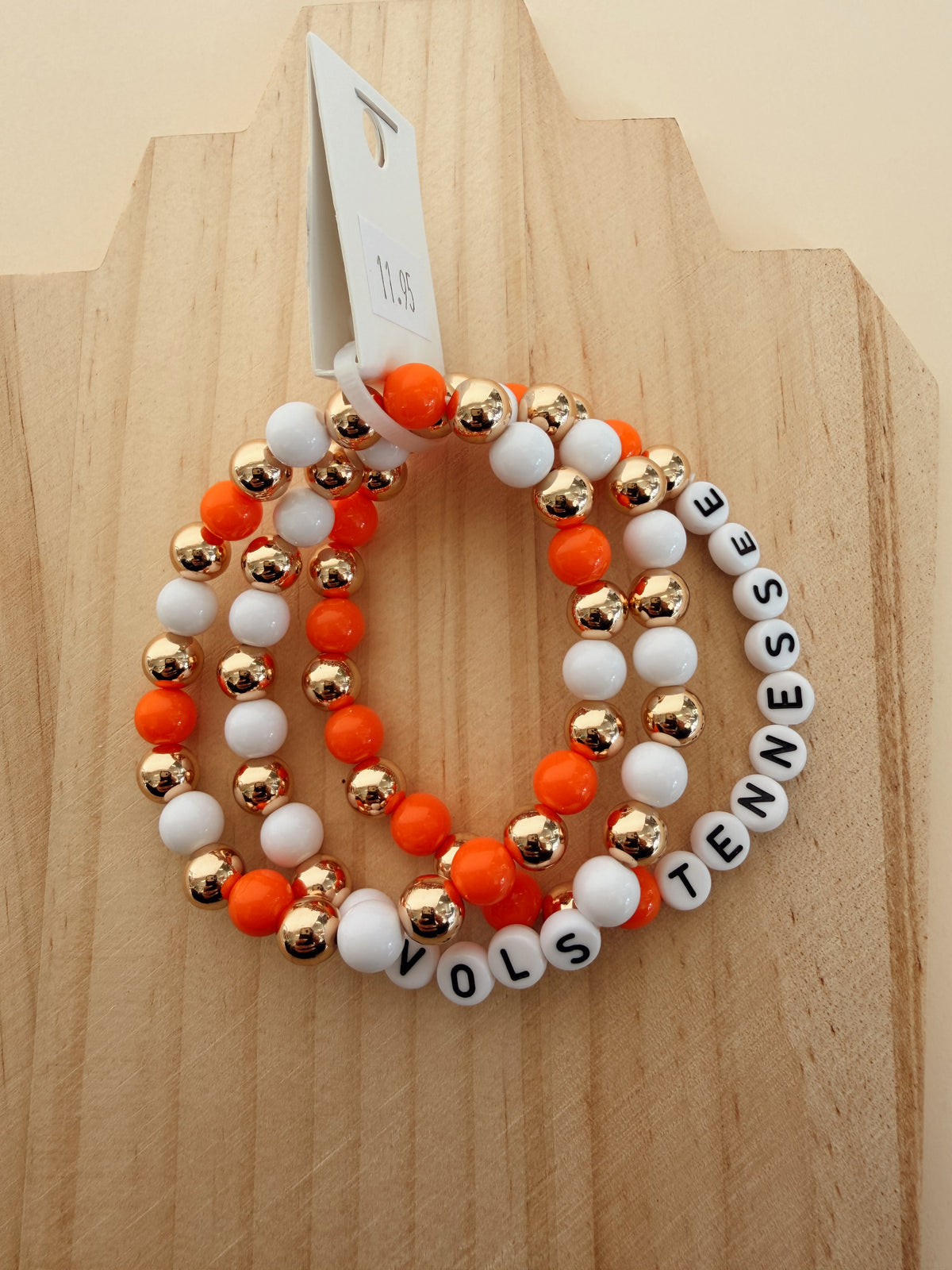 Tennessee Vols 3 Row Beaded Bracelets