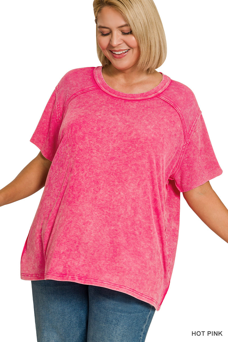 Ribbed SS Boat Neck Top- 5 Colors!