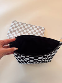 Checkered Travel Makeup Bag