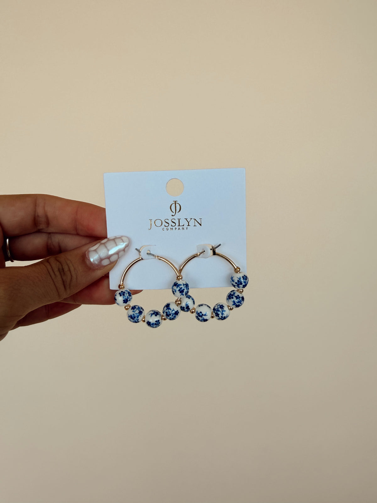 Blue Ceramic Porcelain Hoops