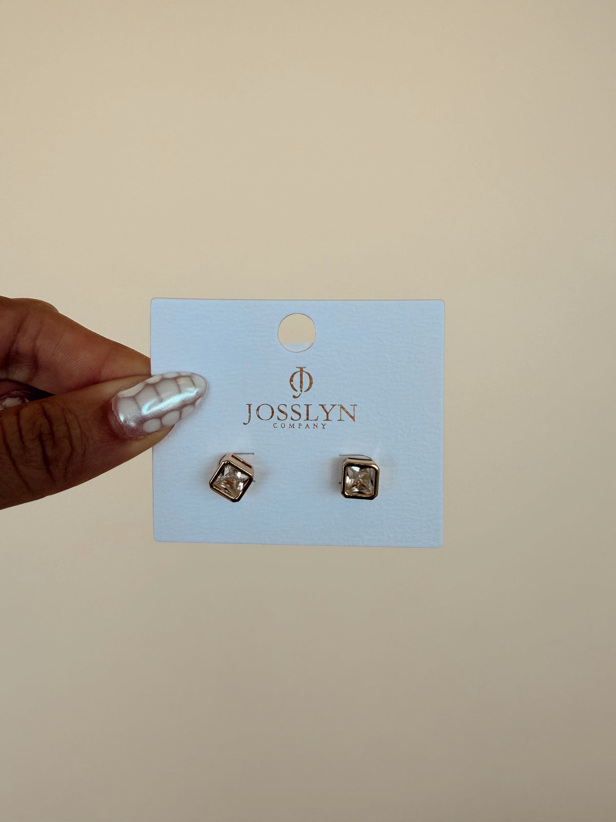 Bezel Square Stud
