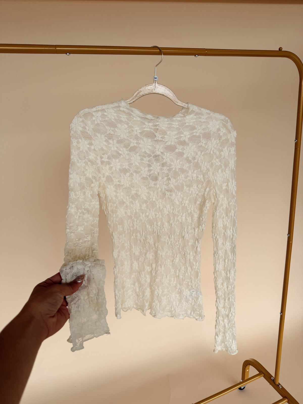 Popcorn Lace Shirt in Cream