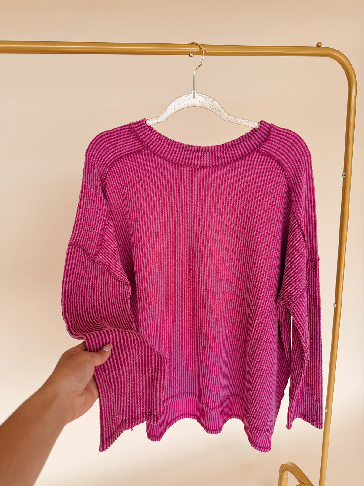 Curvy Long Sleeve Stripe Shirt- 3 Colors!