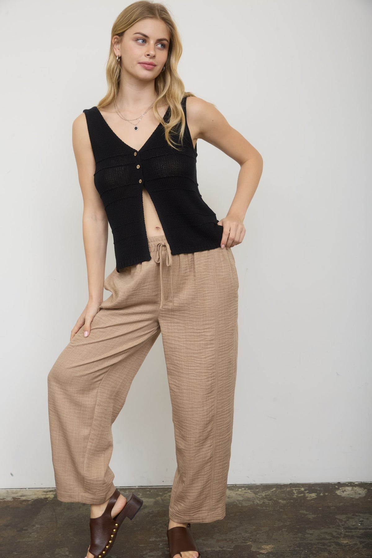 Elastic Waist Casual Pant