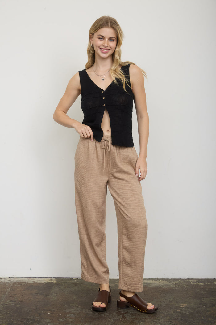 Elastic Waist Casual Pant